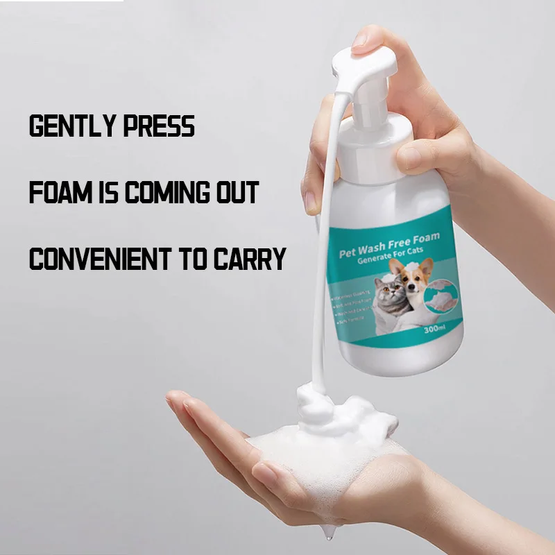 300ml Foam Dry Shampoo for Pets Waterless Gentle Body Cleaning Bubble Pet Foot Washing Dog Cleaner