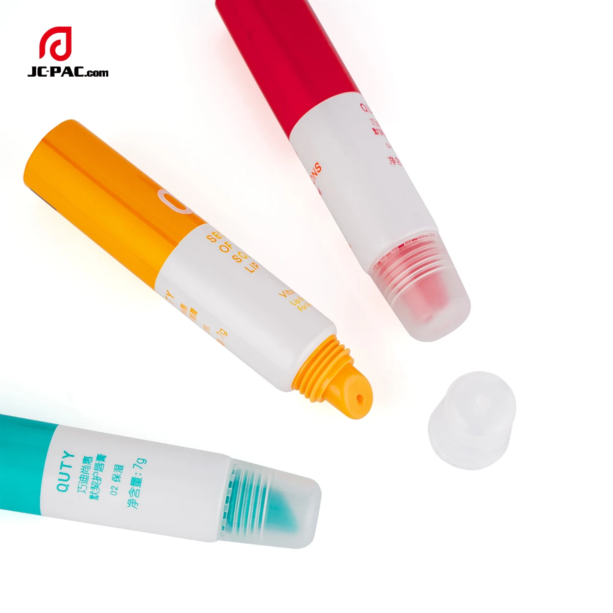 Transparent Lip Gloss PE Plastic Tube with Dia19mm, Lip Blam Container 10ml 15ml Squeezed Lip Gloss Tube