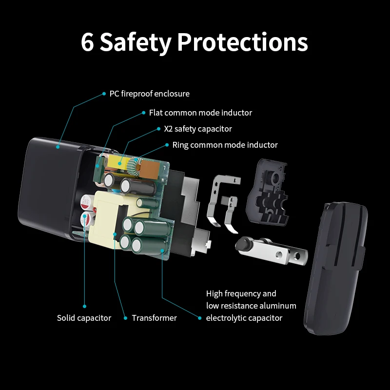  Зарядное устройство QC4.0 + QC3.0 65 Вт type c GaN с американской складной вилкой для мобильных телефонов и ноутбуков