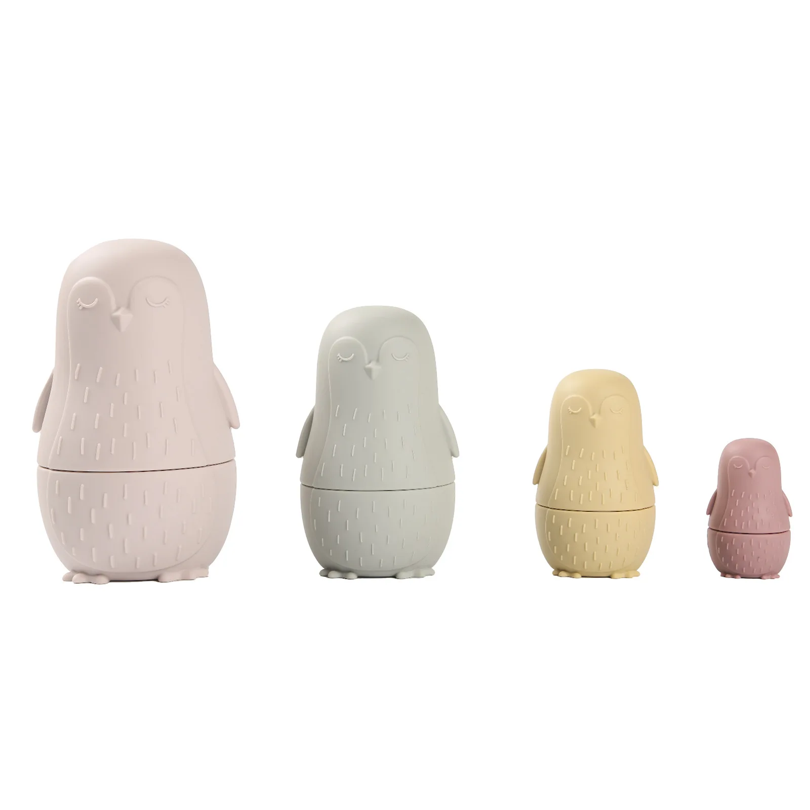 Babe Nesting Dolls Made of Silicone Matryoshka Russian Dolls Bear Handmade for Christmas Holiday Souvenir for Babies