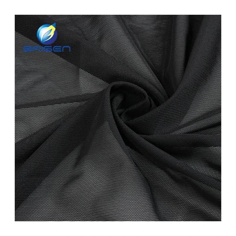 Черные Суперэластичные текстурированные эластичные нейлоновые сетчатые ткани оптом