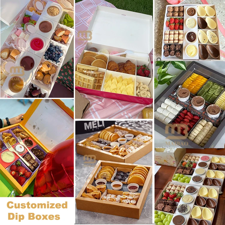 Custom Logo Paper Bakery Treat Catering Box Mini Zaatar Bread Paper Packaging Box Take Away Food Snack Sandwiches Dips Chips Box