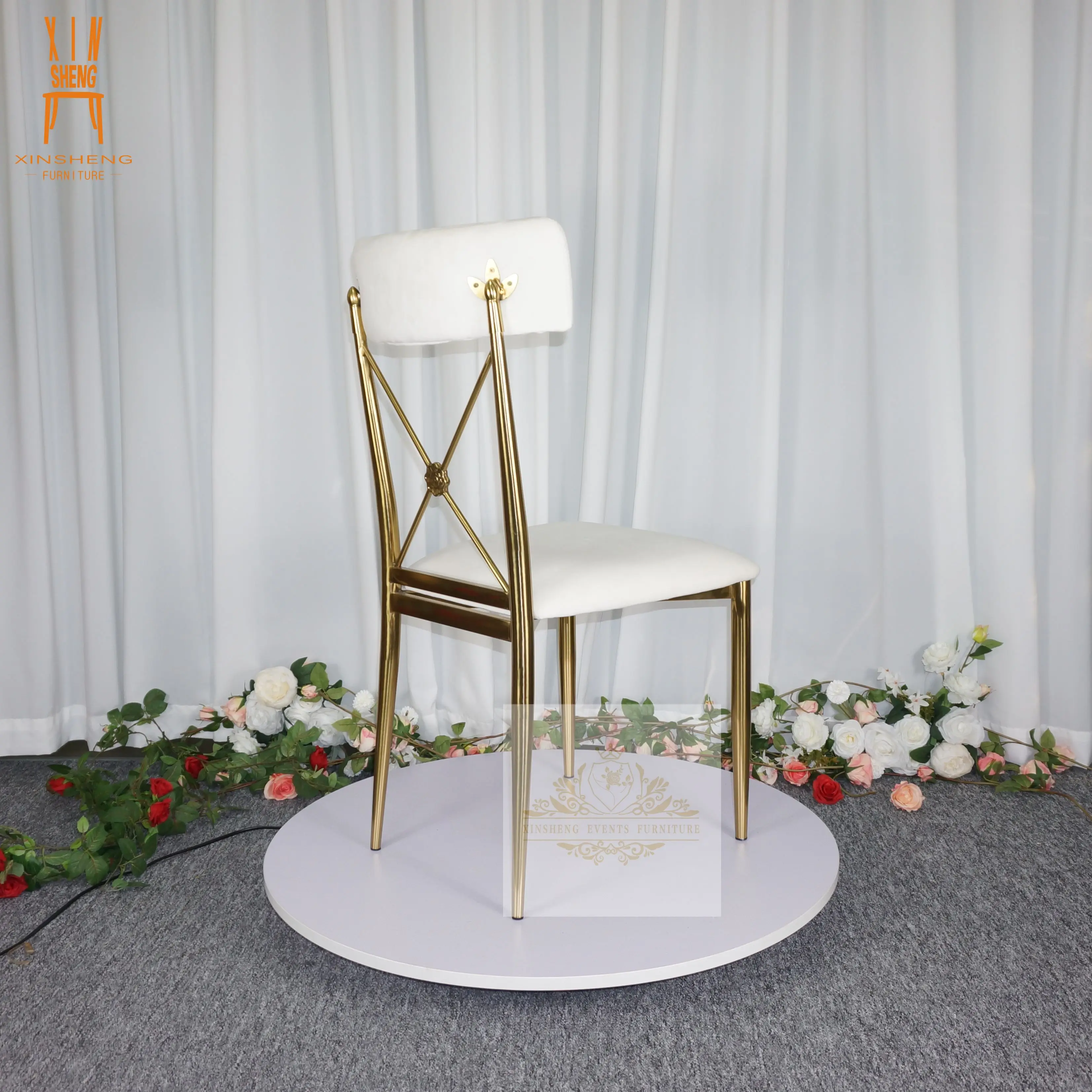 Royal event stainless Steel banquet exchangeable back wedding Chair