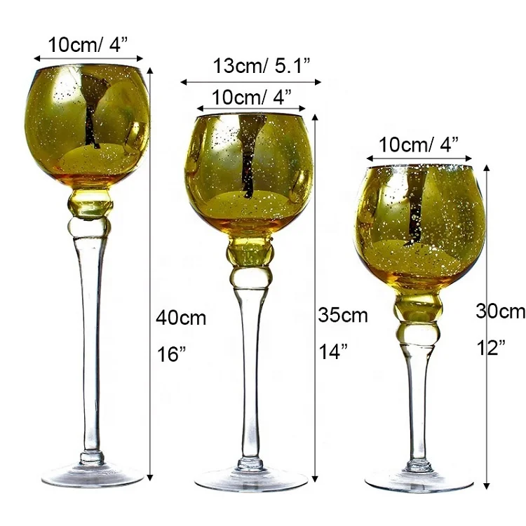 WONDER long tall stem glass candle holders for home event wedding decoration votive tealight holder crystal glass candle cup
