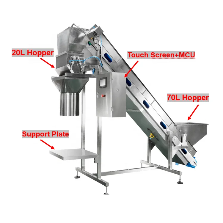 Customized auto 5kg 10kg 25kg single head belt linear weigher potato onion belt filling packing machine