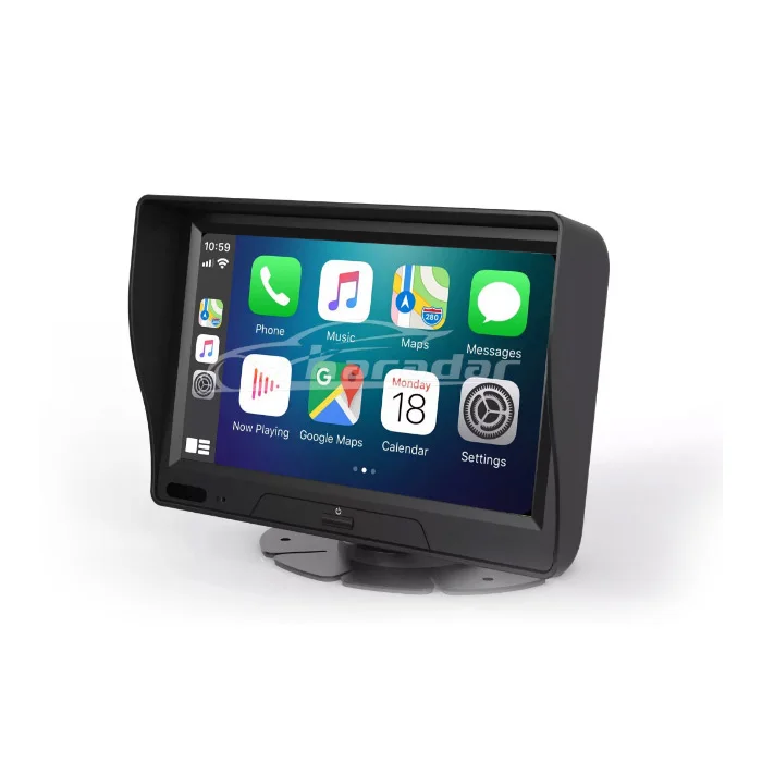 7-Inch Universal 1080P Dash Cam with CarPlay & Android Auto - GPS, Parking Monitor, Video Recording & Wireless Connectivity