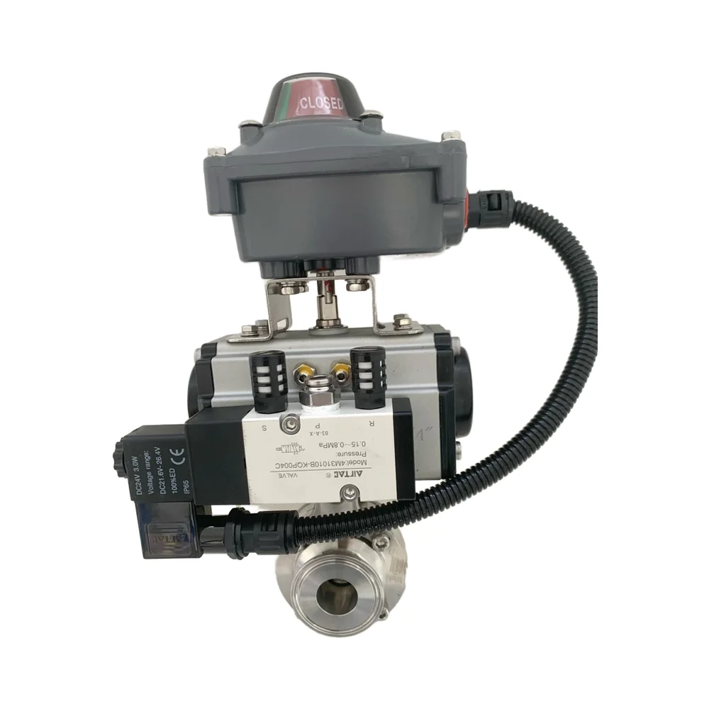 High Quality Stainless Steel 304/316 Solenoid Valve Pneumatic Actuator Ball Valve Water Gas Acid Oil Manual Customizable OEM