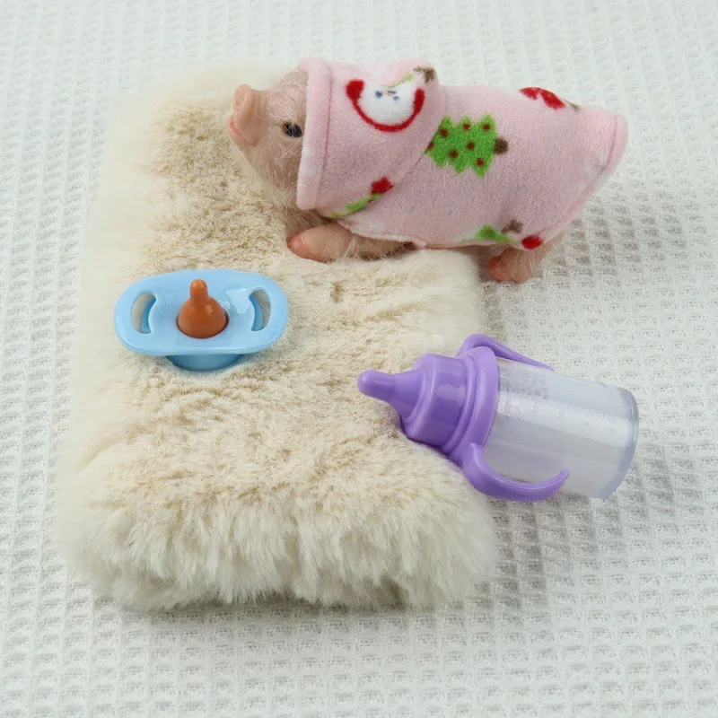 5 Inch Mini Silicone Baby Animals Piglet Toy Set, Realistic Cute Pig Mini Baby Piggy Doll Soft Body