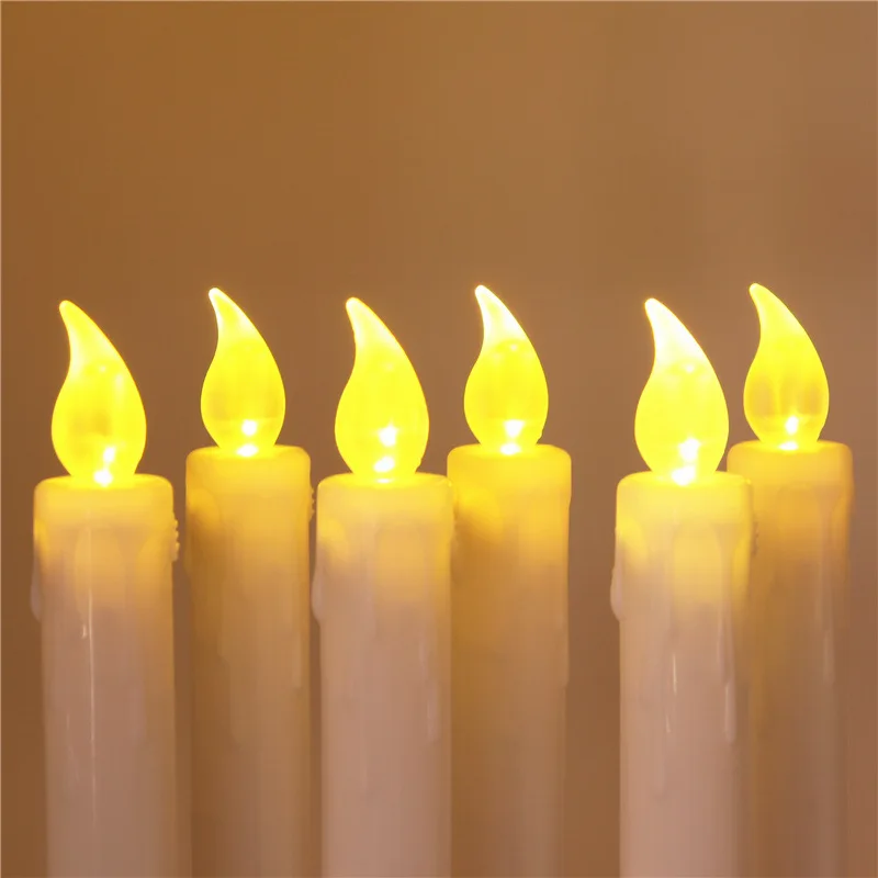 Flameless Taper Wedding Decoration Battery Operated Dinner Wedding Brass Golden Taper decorative Steel Metal led candle light