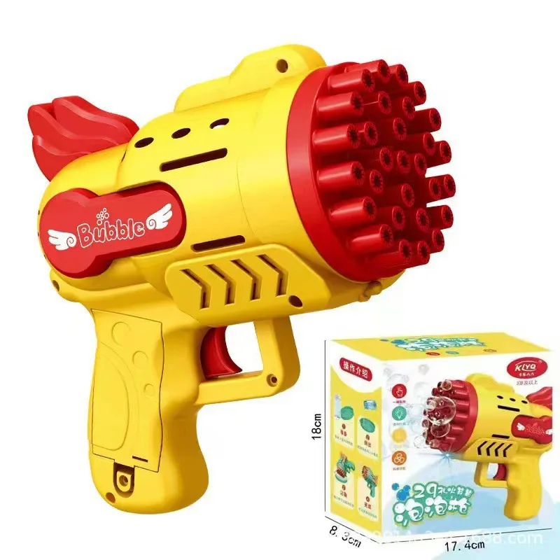 42 Holes Bubble Bazooka Hot Selling Blower Gun Rocket Automatic Bubble Launcher Machine Gun Toys Bazooka Bubble Gun