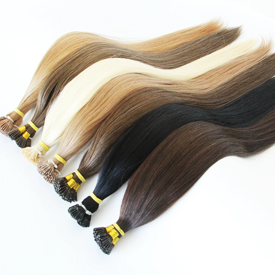 Most Popular Factory Price Wholesale 100% Russian Human Hair I Tip Extensions