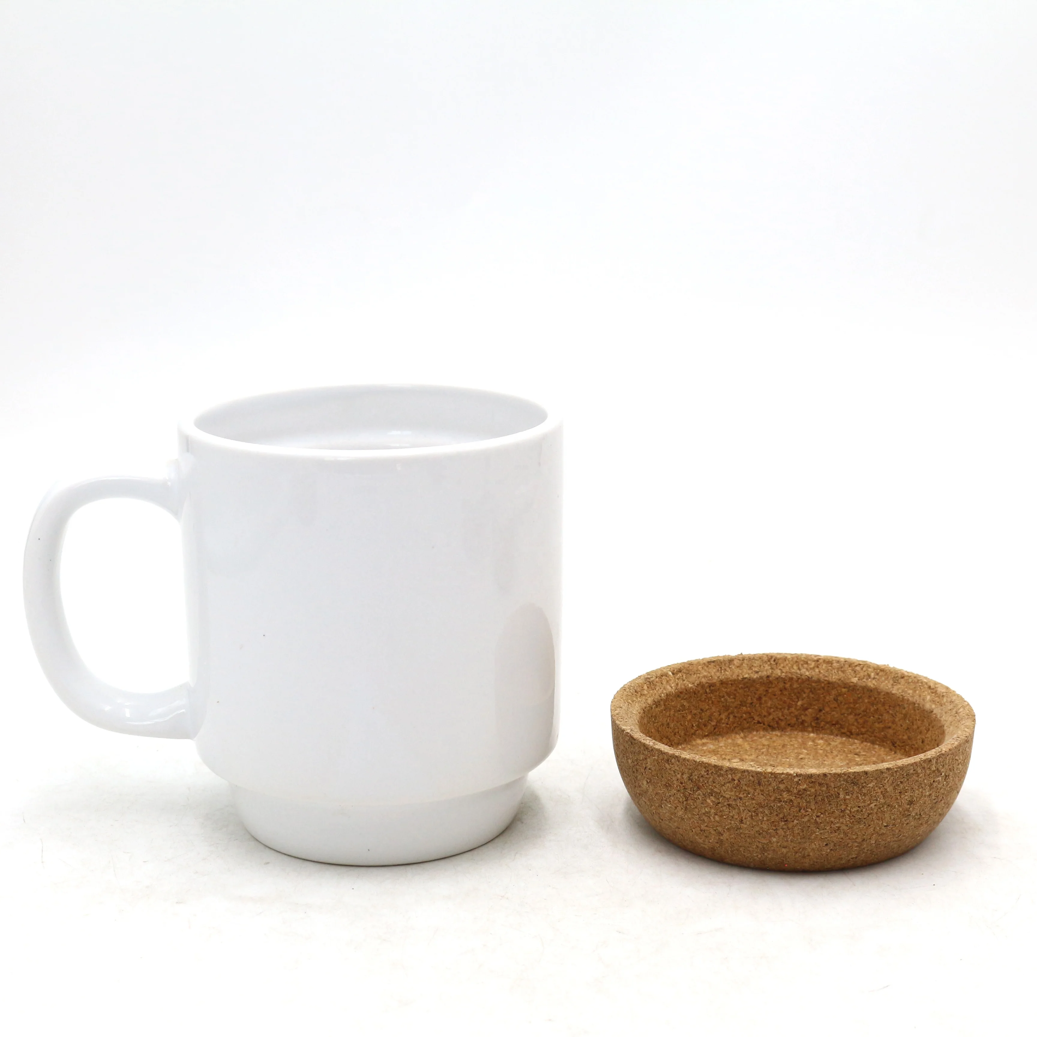 Wholesale custom logo 11 oz ceramic stoneware mug coffee cup with bottom cork