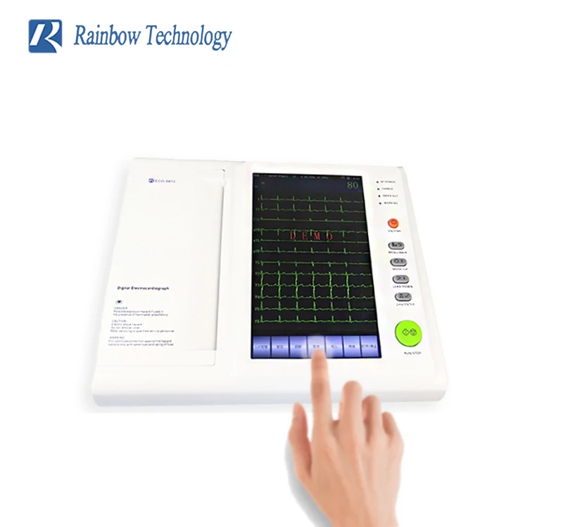 Digital Hospital Electrocardiograph Touch screen 12 lead Clinical Analytical Instruments ecg ekg machine