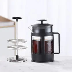 304 Stainless Steel Household High Borosilicate Glass Plastic French Press Tea Maker Coffee Maker