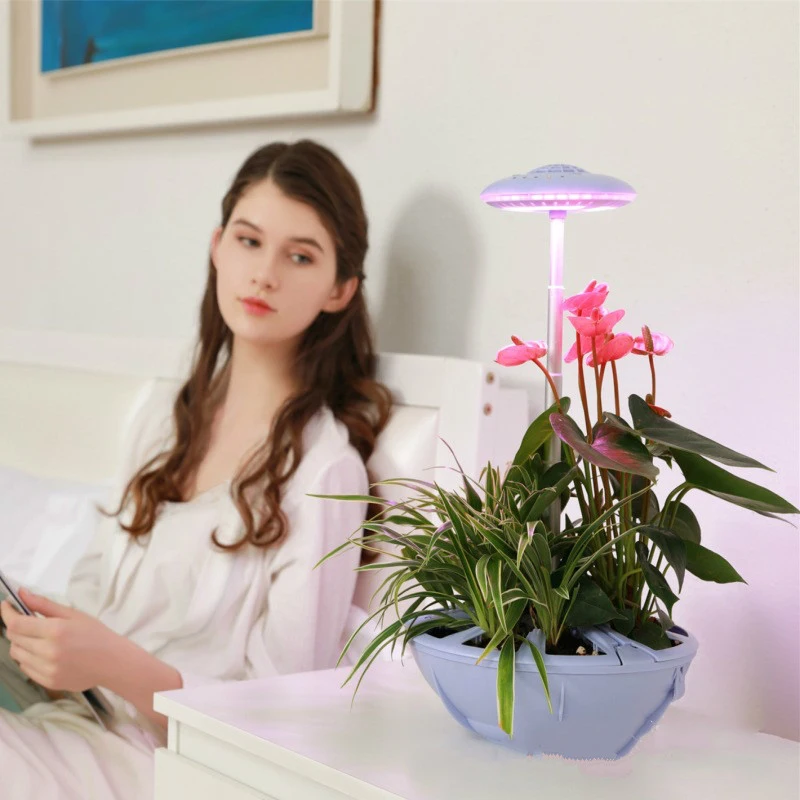 Hydroponics Height Adjustable Height Grow Lamp Full Spectrum Lighting Automatic Timer Desktop Plants Cultivation Lamp