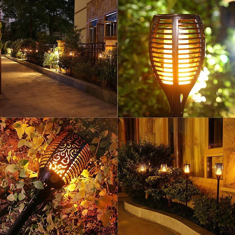 Solar Flame Light LED Lawn Garden Floor Insertion Light Outdoor Courtyard Torch Light