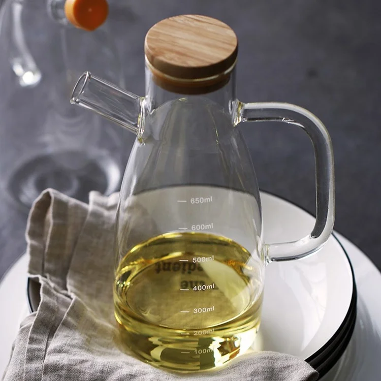 Wholesale Home Use Transparent High Borosilicate Glass Oil Pot With Lid