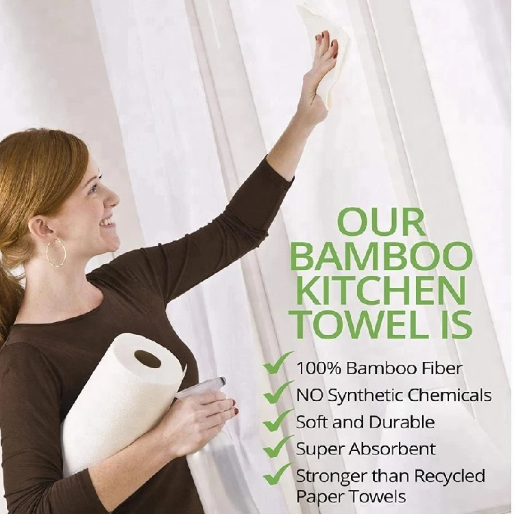 Lookon OEM Customized Viscose Non Woven Fabric 100% Organic Kitchen Dish Cloth Plastic Free Bamboo Kitchen Wipes