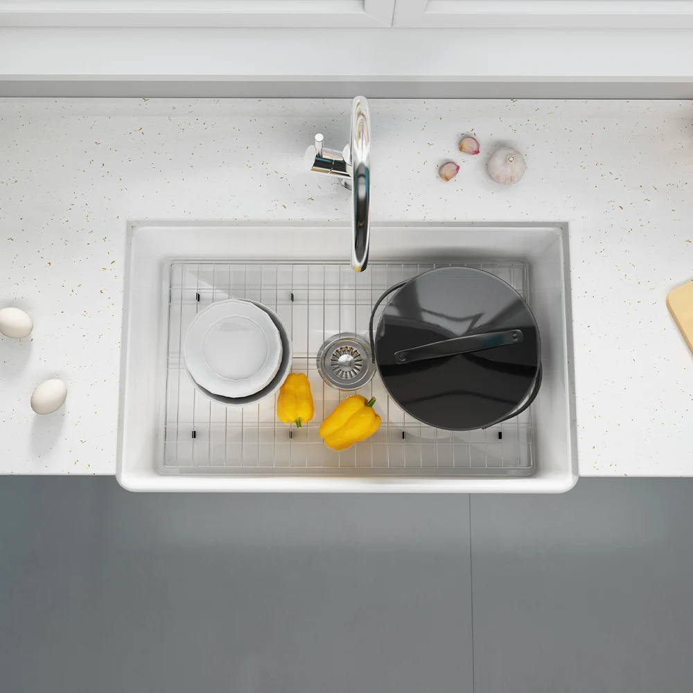 Multi-style ceramic kitchen sink single bowl fireclay farmhouse sink custom sink kitchen