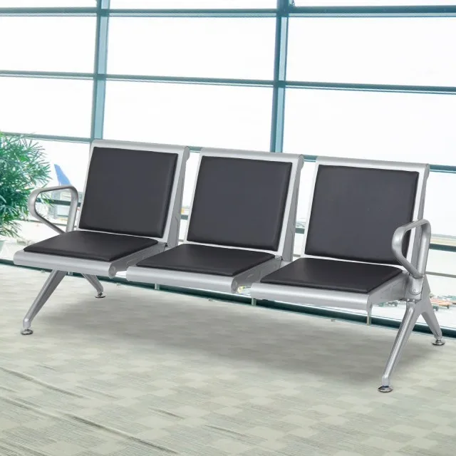 High Quality Modern 2-seater Office Furniture Stainless Steel Airport Hospital Waiting Chair for Public Area