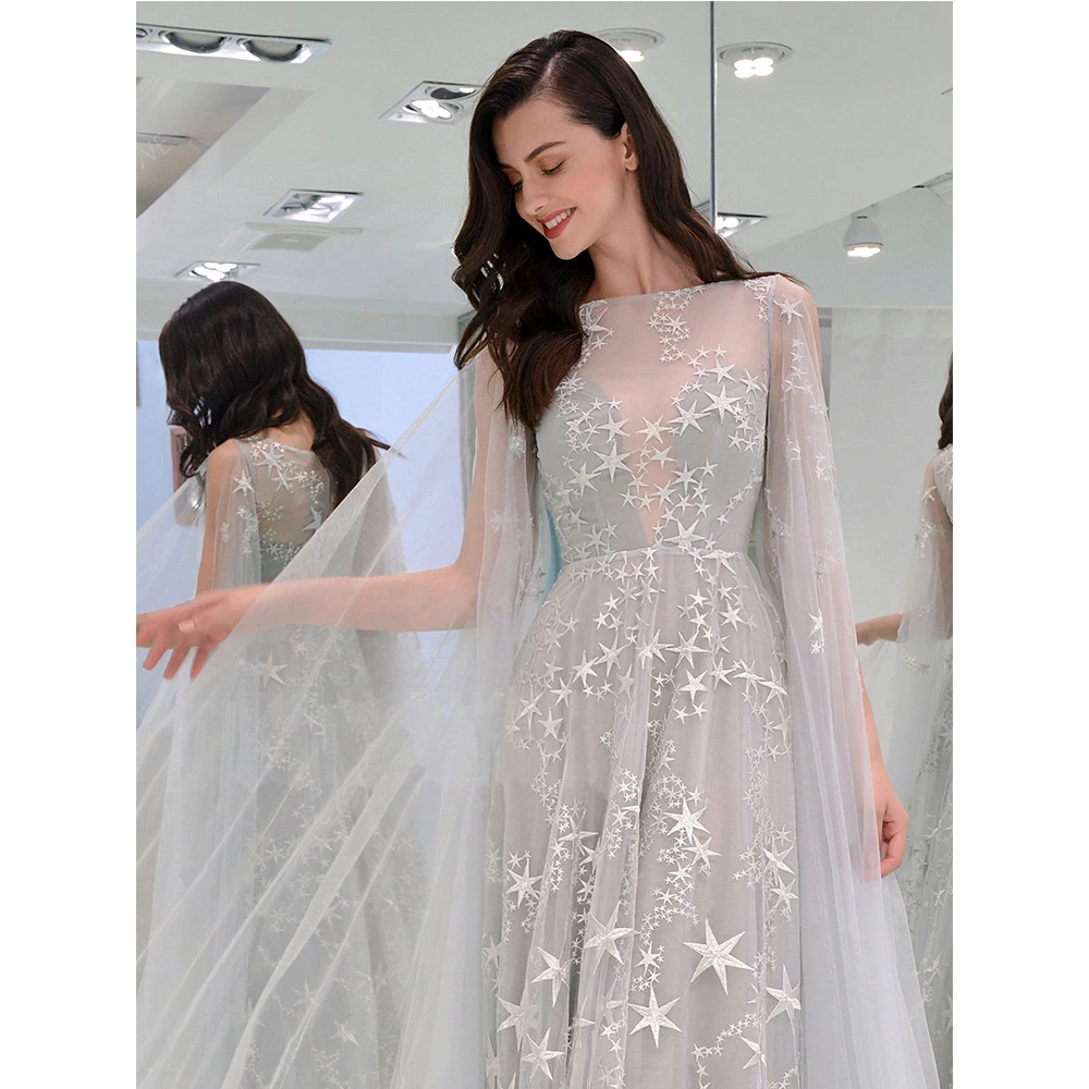 Высококачественное Модное Новое женское вечернее платье модные модели сексуальное кружевное вечернее платье с открытыми плечами и звездами
