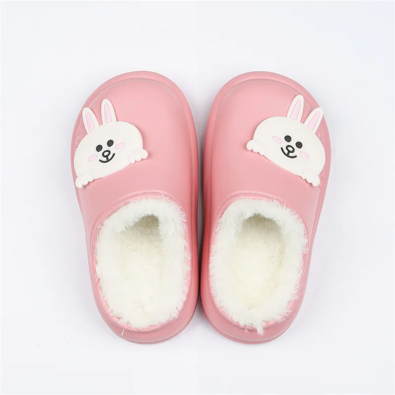 Брендовая новая мультяшная зимняя теплая детская повседневная обувь детские плюшевые Тапочки меховая обувь