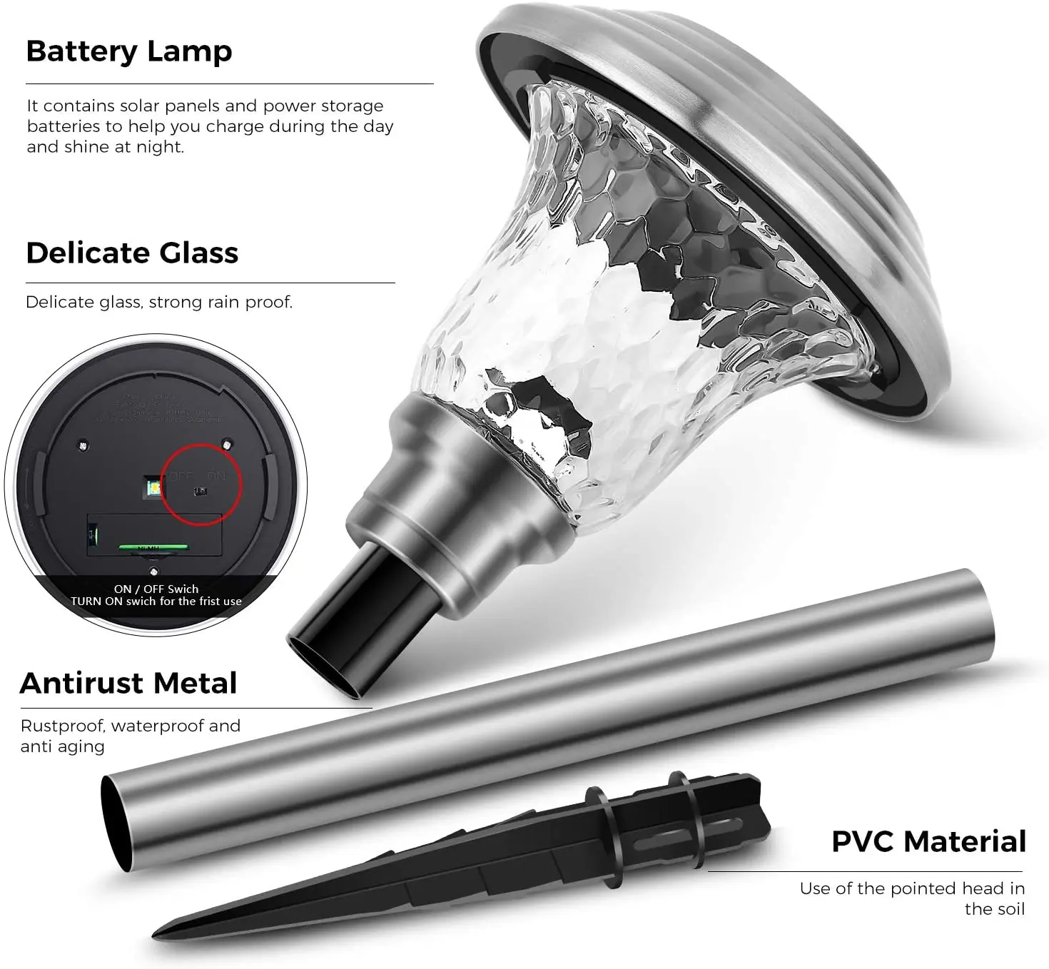 Home Solar Lawn Light Waterproof Villa Courtyard Landscape Light Yard Lights Solar Outdoor Ground Lamp