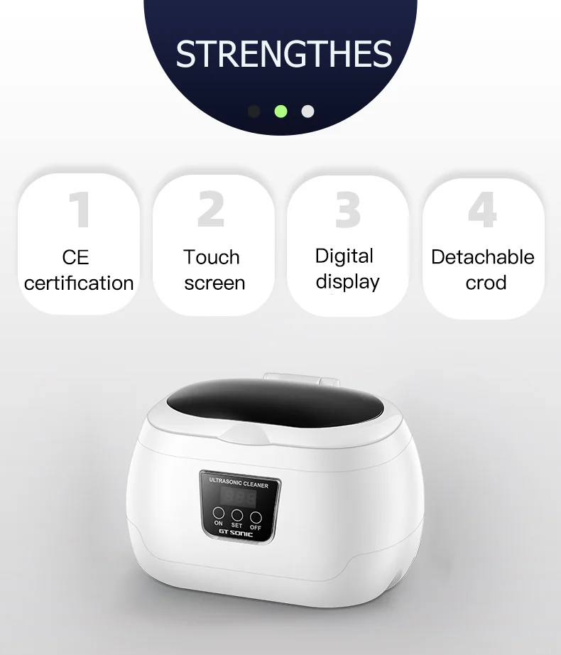 GT-F5 600ml home application portable ultrasonic glasses sunglasses cleaner machine