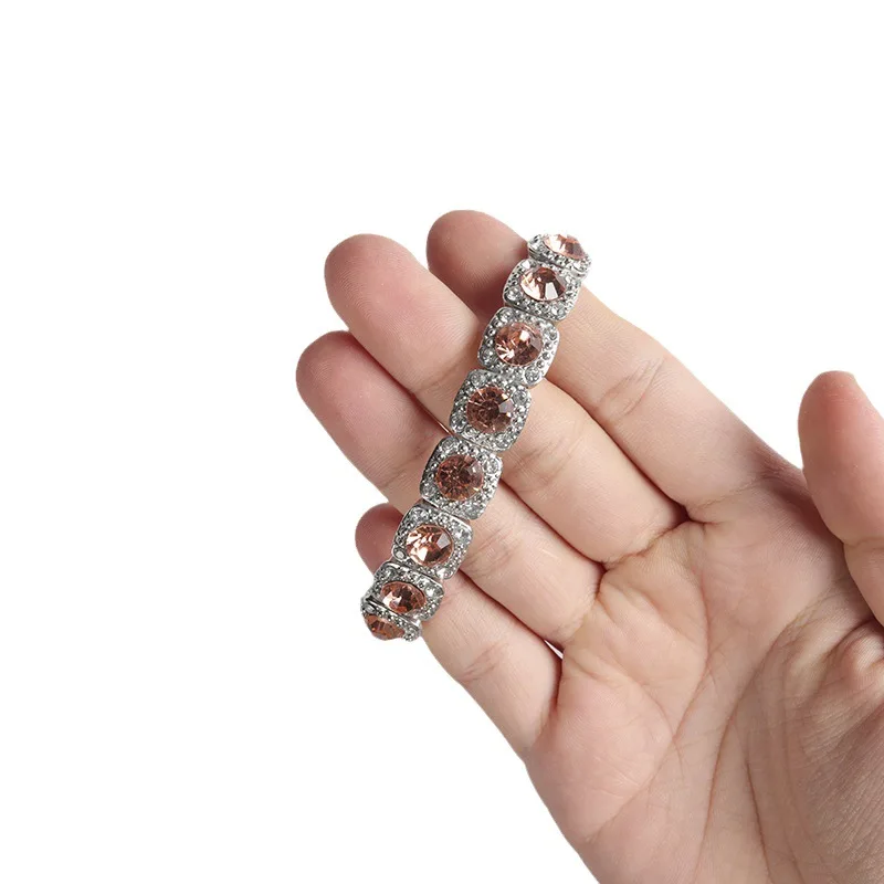 Colored Flash diamond bracelet HipHopBlingChain Cuban bracelet