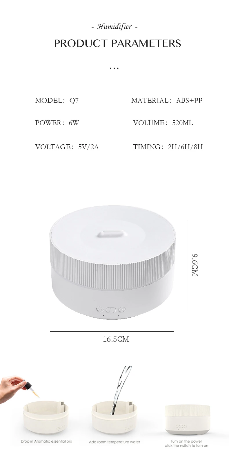 2023 desk newest design Ultrasonic Aroma Diffuser 7 colors LED changeable Light USB Essential Oil humidifier Diffuser