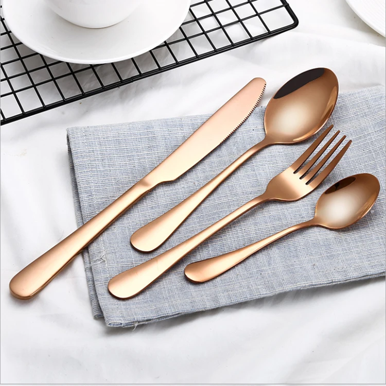 18/0 Low MOQ customize logo 24 pcs gift box stainless steel cutlery set