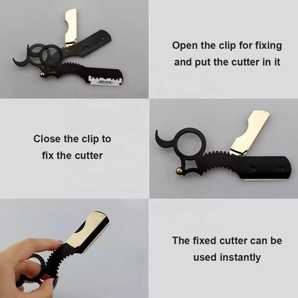 Colorful Stainless Steel Finger Handle Shaving Blade Knife Razor Best Safety Beard Folding Removal Straight Razor for Man