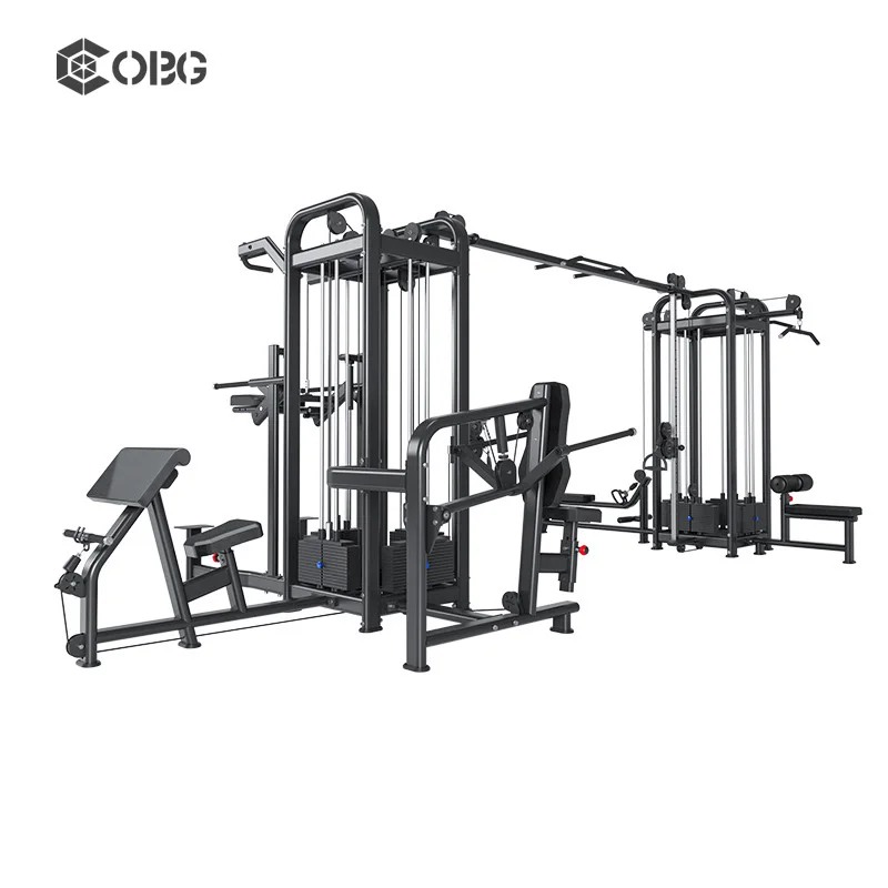 Wholesale Commercial Fitness 8 Station Stack Multi Station Gym Cable Crossover Multi Function Smith Machine