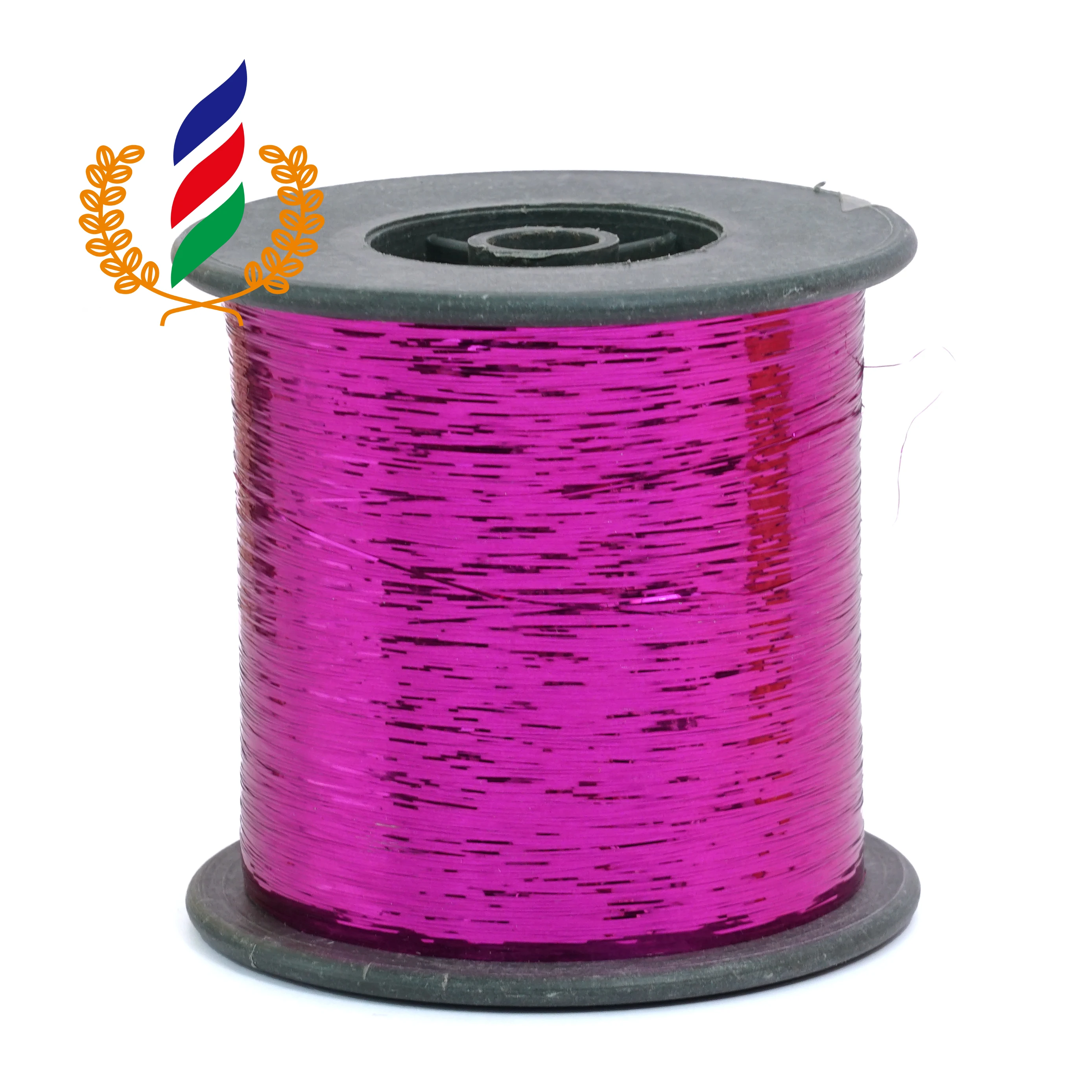 1/32 25u anti-uv high color fastness m-type metallic gold yarn Metal diaphragm Lurex m type metallic flat yarn