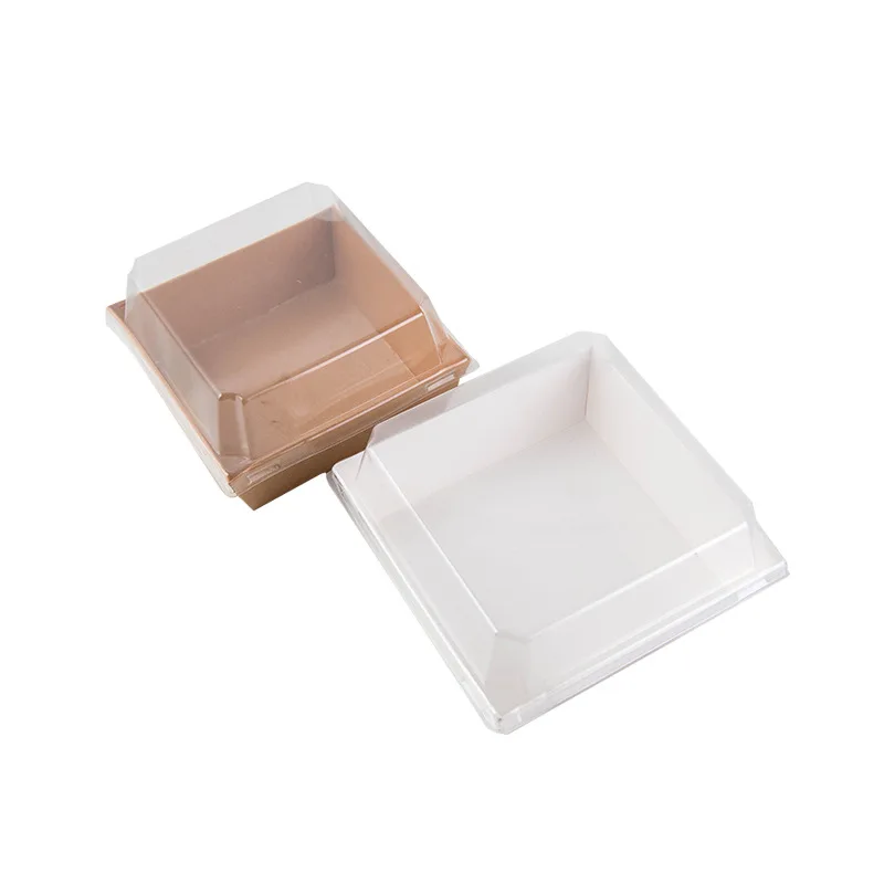 High Quality Biodegradable Paper with Plastic Lid Sandwich Baking Food Takeaway Container Packaging Box