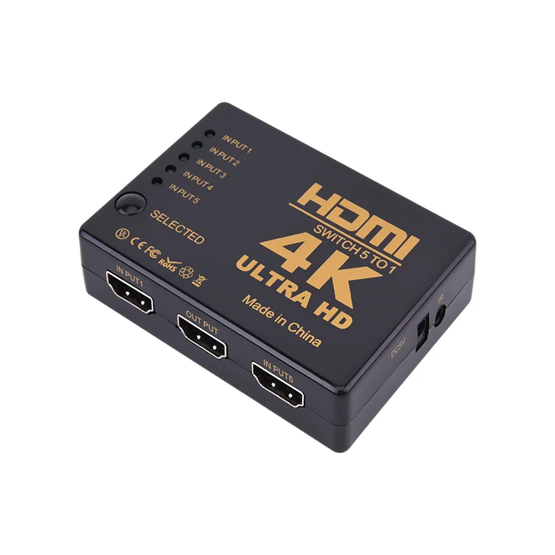 AOEYOO Factory Ultra HD 4Kx2K 5x1 HDMI Switch 5 port with IR  Remote