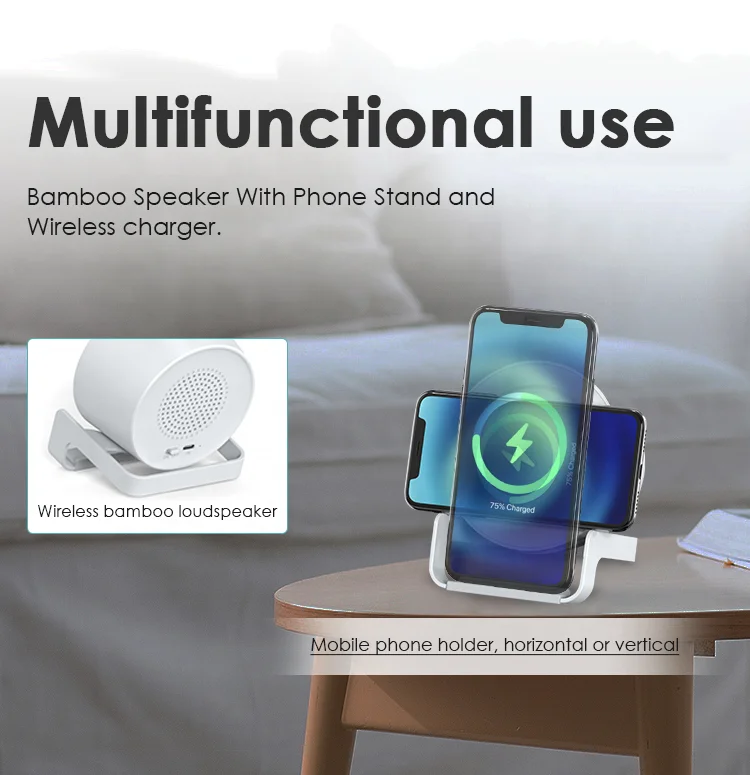 Многофункциональная Портативная Беспроводная подставка для мини-динамика с ночным светильником модное зарядное устройство мобильного телефона и