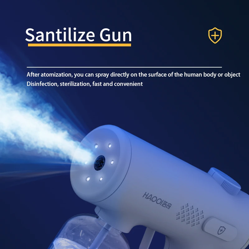 New Patent Wireless 286ml Disinfects Rechargeable Battery Blue Light Sanitizer Mist Sprayer Nano Spray Gun