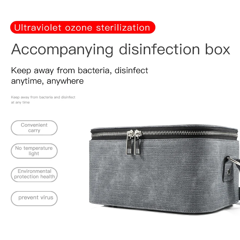 
Epidemic prevention LED Light Travel Sanitizer Cell Phone Underwear Cloth Uvc Sterilizer Box Tote Disinfection Mother bag 
