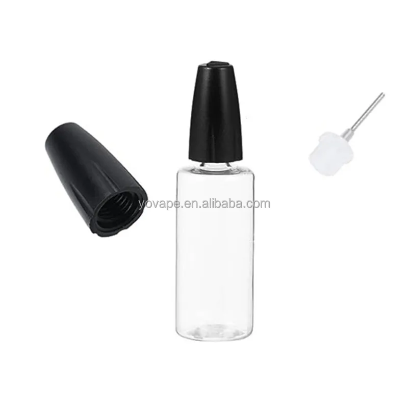 Dispensing Squeeze Valve Slide childproof cap 10ml 15ml 20ml 30ml Rotor Linkage sewing oil clear PET steel needle tip cap bottle