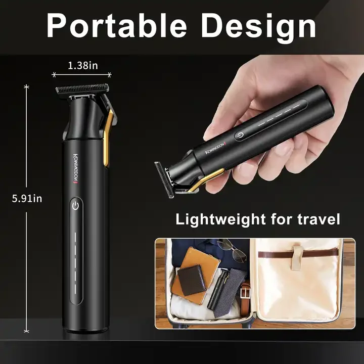 Komingdon T Blade Waterproof Beard Trimmer Professional Rechargeable Electric Cordless Hair Clippers Trimmer for Men Hair Cut