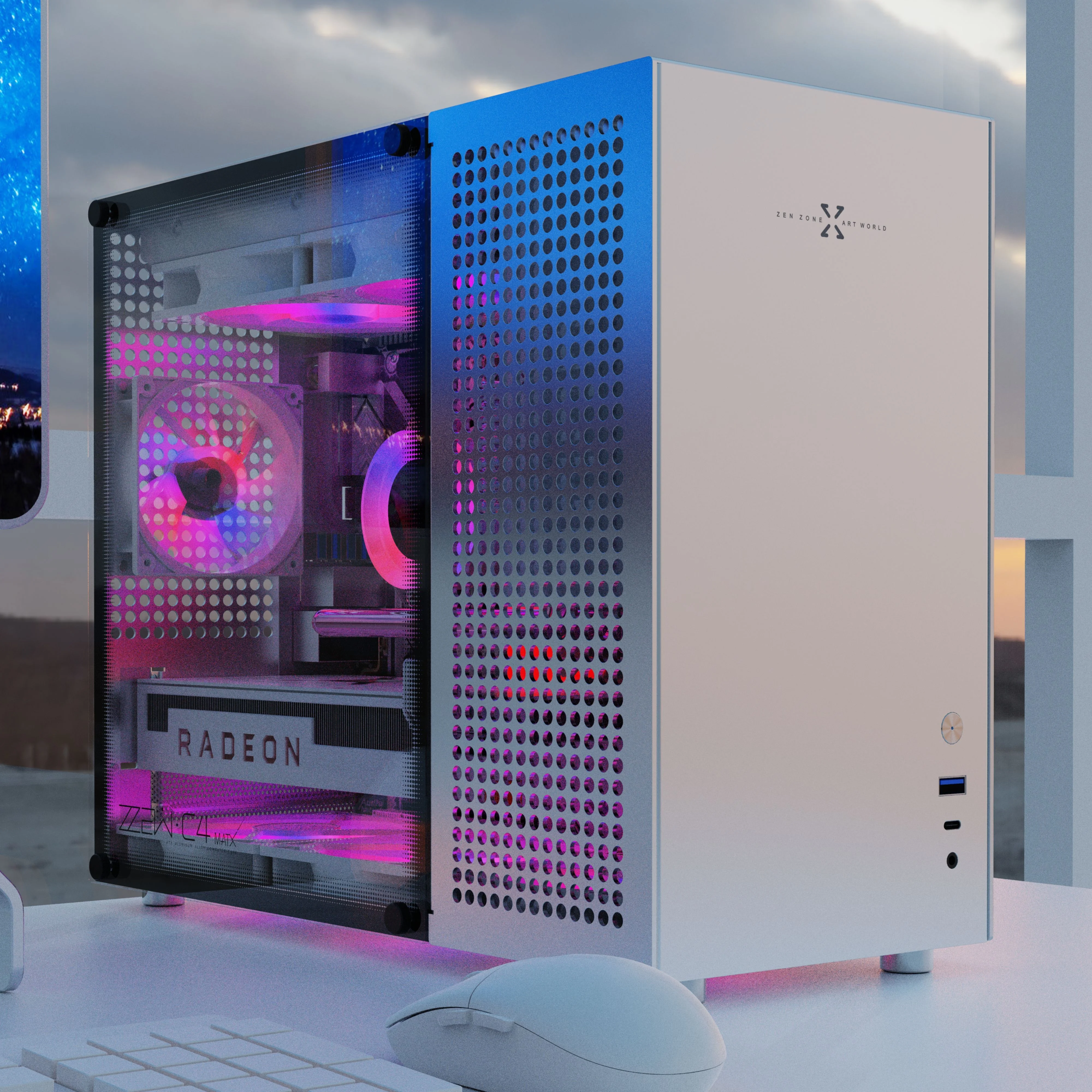 Zzaw C4 алюминий MATX чехол для ноутбука Настольный ПК башенный блок питания ATX & SFX архив/SFX-L Technology co. ltd источник электропитания и DTX ITX материнская плата печатная