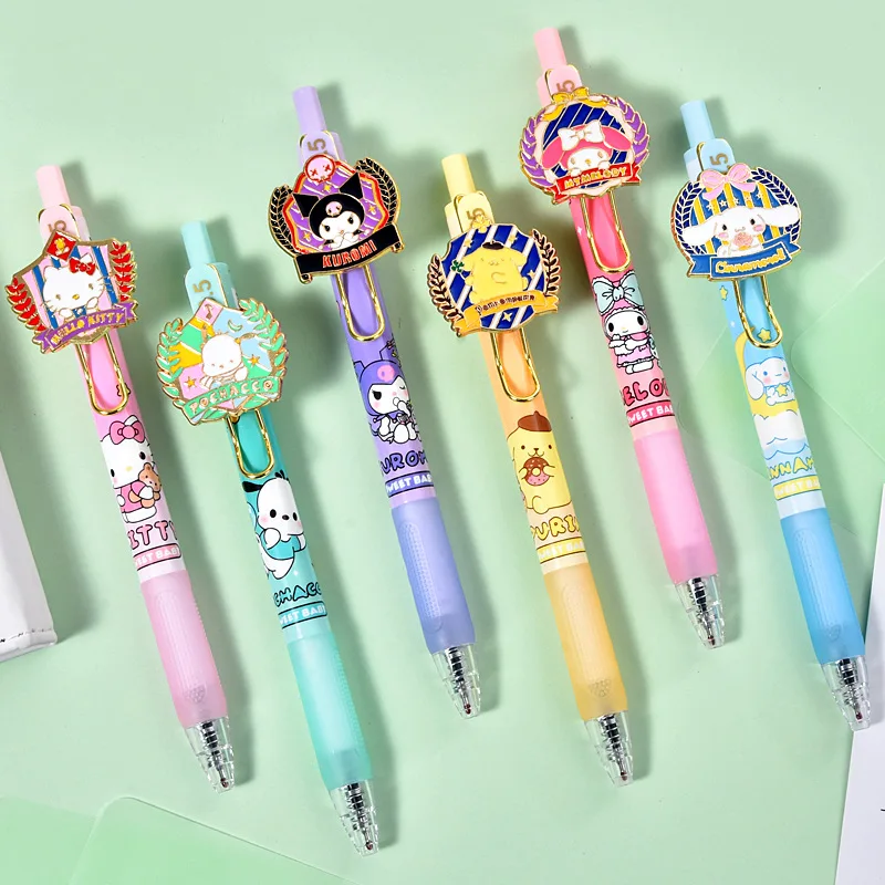 Sanrio Academy Pai серия, прессованная нейтральная ручка, быстрая сушка, черная, 0,5 мм, углеродная Ручка для воды, канцелярские принадлежности для студентов