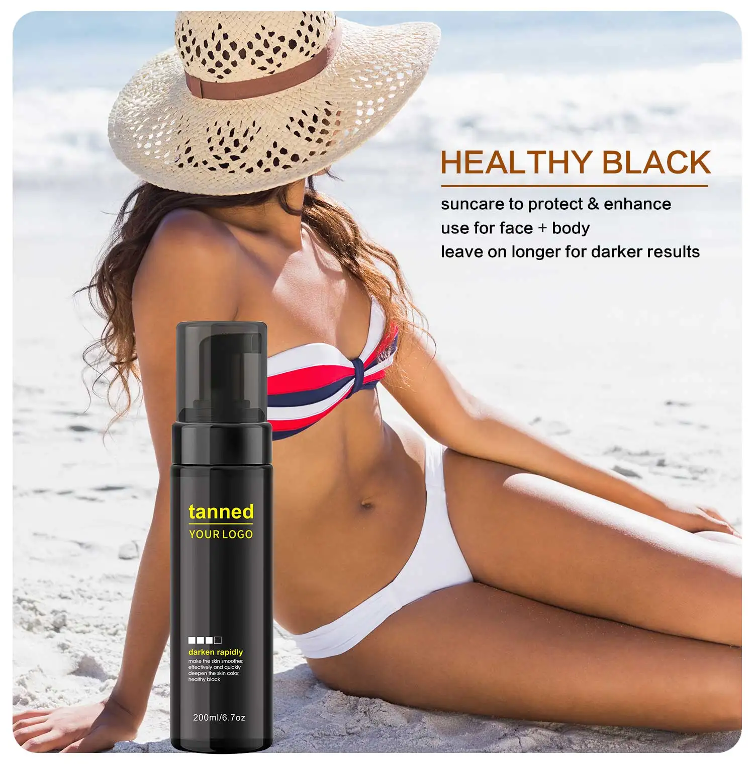 Best Instant Dark Body Bronzer Vegan Sun Self Tanner Spray Mousse Coconut Sunscreen Tanning Lotion