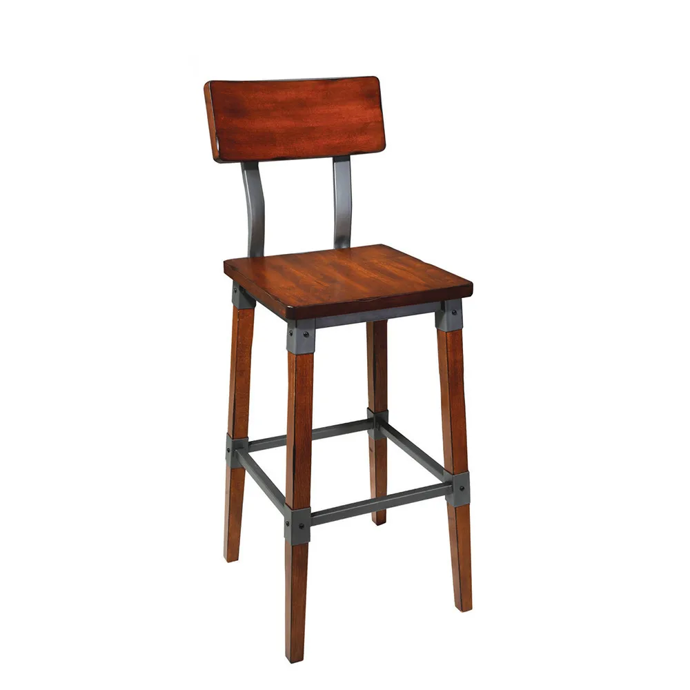 Rusticas Para Restaurante Barra Desayunadora Sillas Bar De Madera Bar Furniture Bar Chair Solid Wood Commercial Furniture Modern