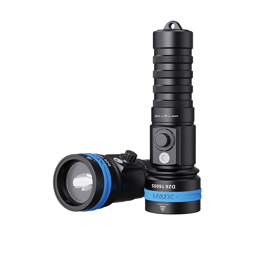 D26 1600s 538m Long Range Distance Beam 18650 26650 Battery Rechargeable Powerful Led Torch Light Diving Flashlights Tourches