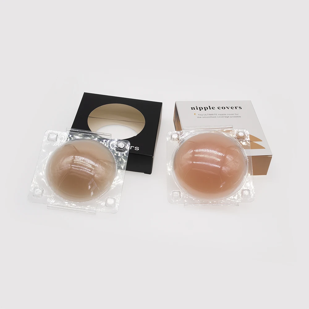 wholesale custom packaging breast  ultra adhesive bra soft round shape silicone nipple cover