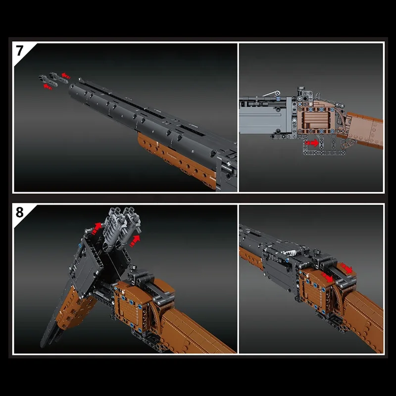 Hot Sale 14016 Double Barrel Shotgun Building Block Firearms Series Small Particle High Difficulty Building Block Toy Mode