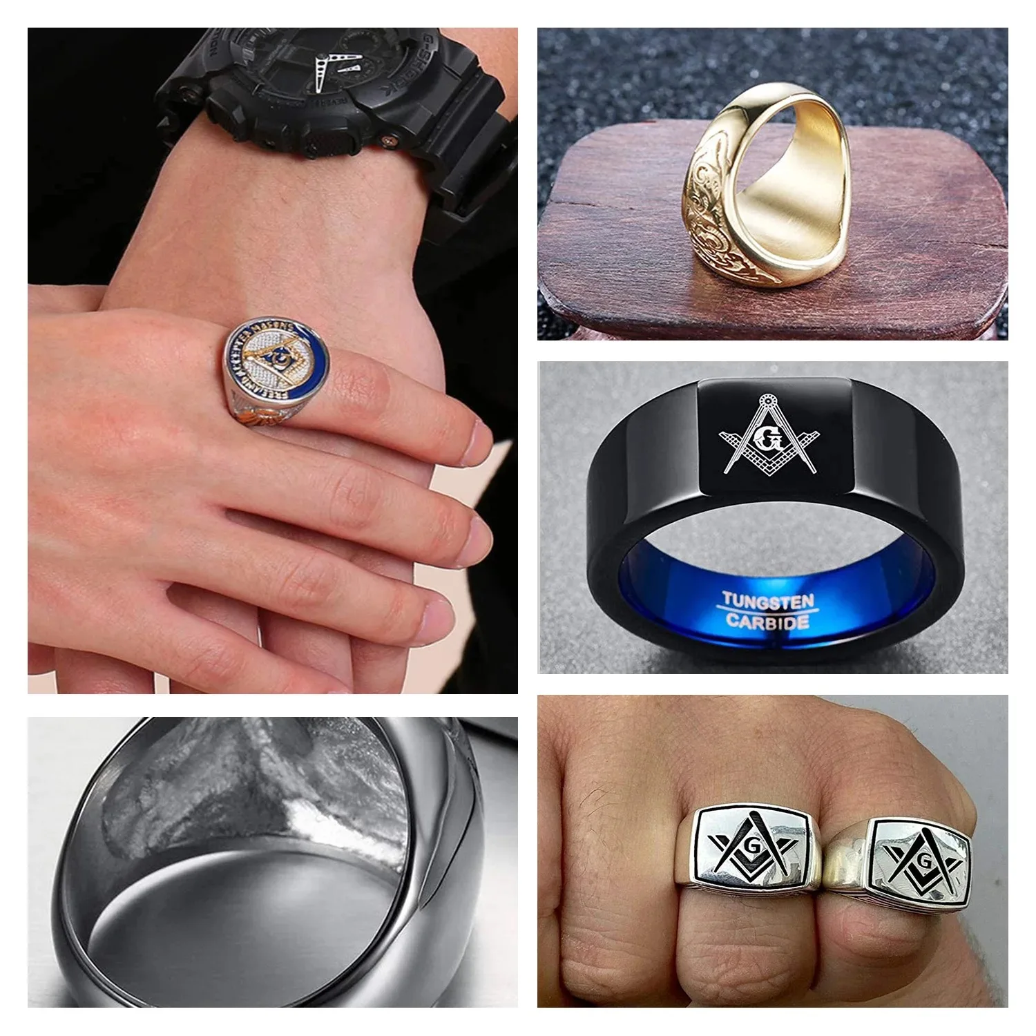 Past Master Masonic Signet Wholesale Vintage Women Stainless Syeel Wedding Cheap Championship Gold Plated Masonic Ring For Men
