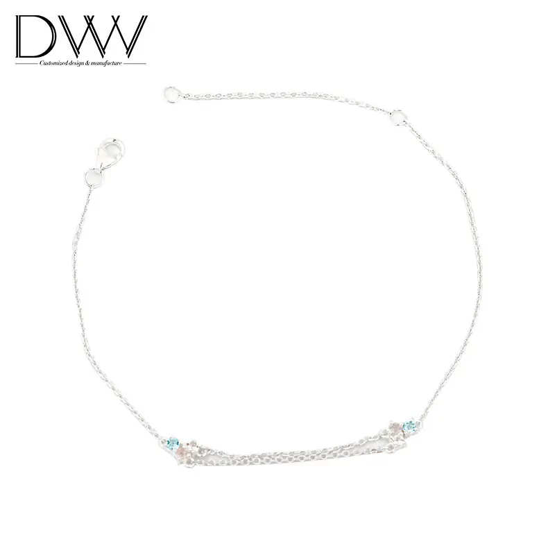 
2021 Wholesale Sterling Silver Claw Setting 925 Round Bracelet For Women Jewelry 